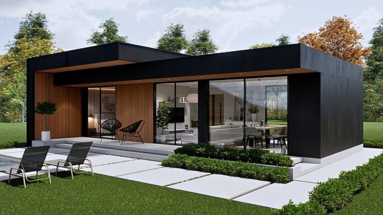 casas rectangulares de una sola planta