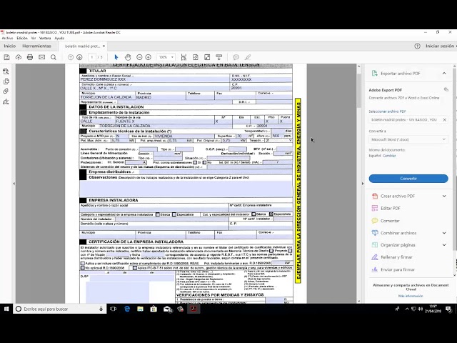 certificado de instalacion electrica de baja tension