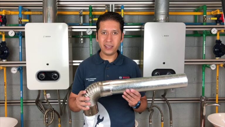 como colocar tubo salida de gases calentador
