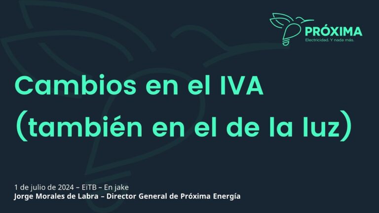 cuando cambia el iva de la luz