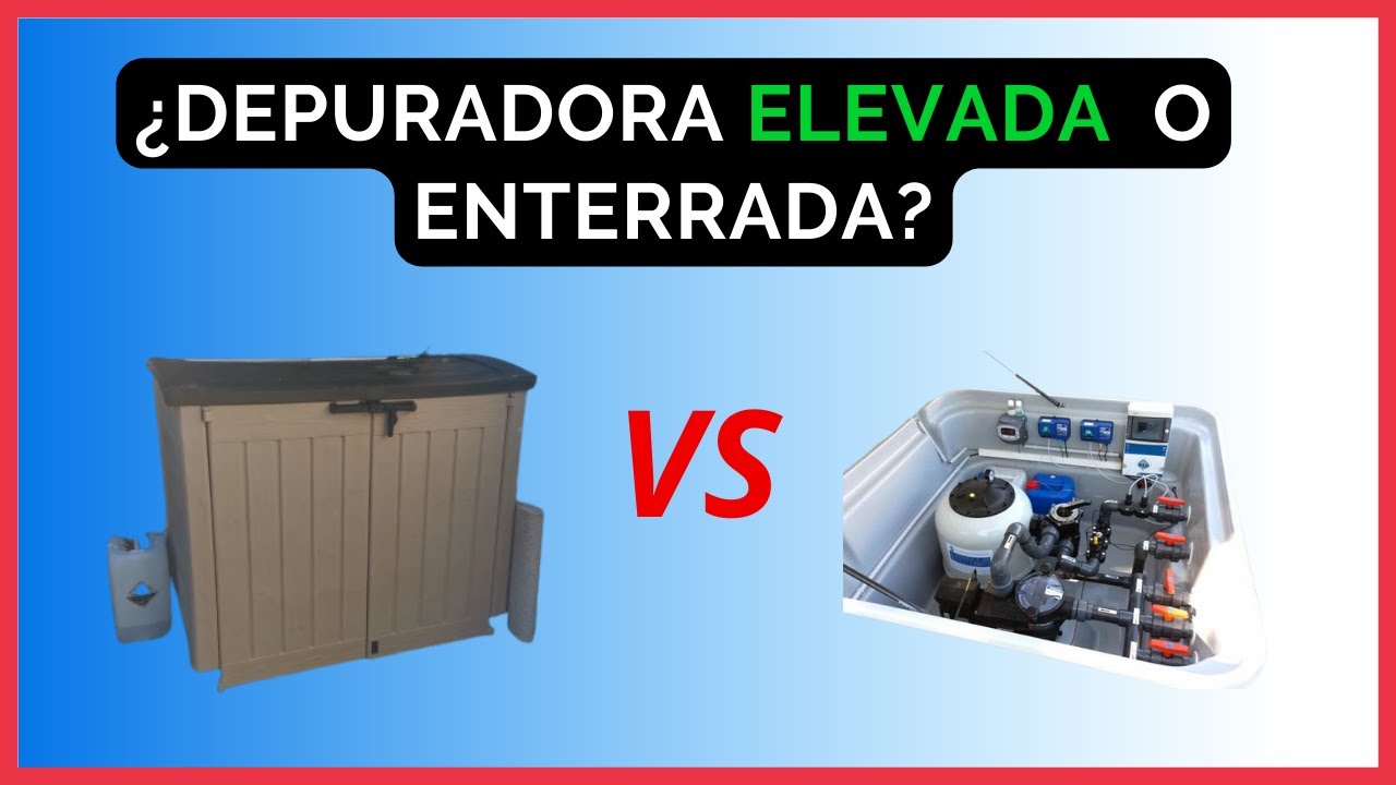 depuradora piscina por encima nivel del agua